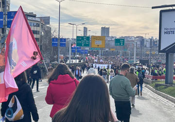 Proteste a Belgrado, gennaio 2025 - foto Massimo Moratti